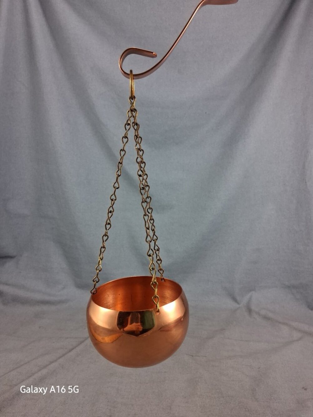 Coppercraft Guild Copper Hanging Planter VTG Roly Poly Succulent Vine Flower Pot